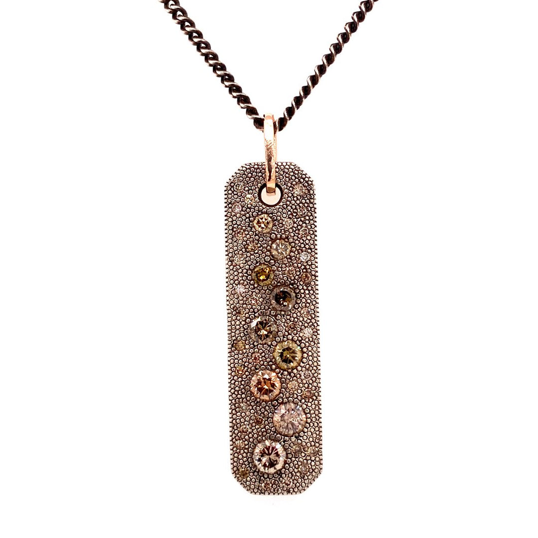 Champagne Diamond Dog Tag Necklace