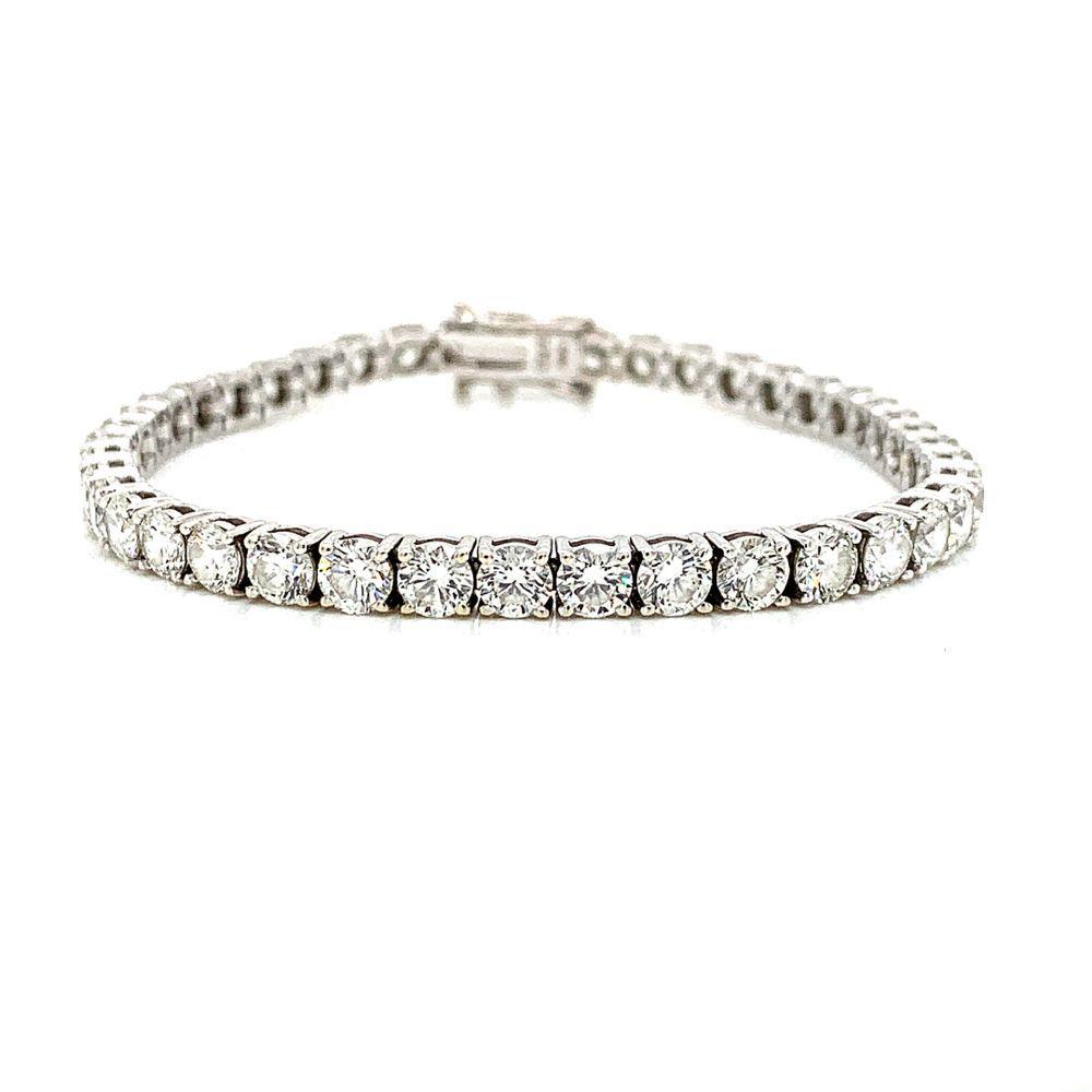 18K White Gold Diamond Line Bracelet
