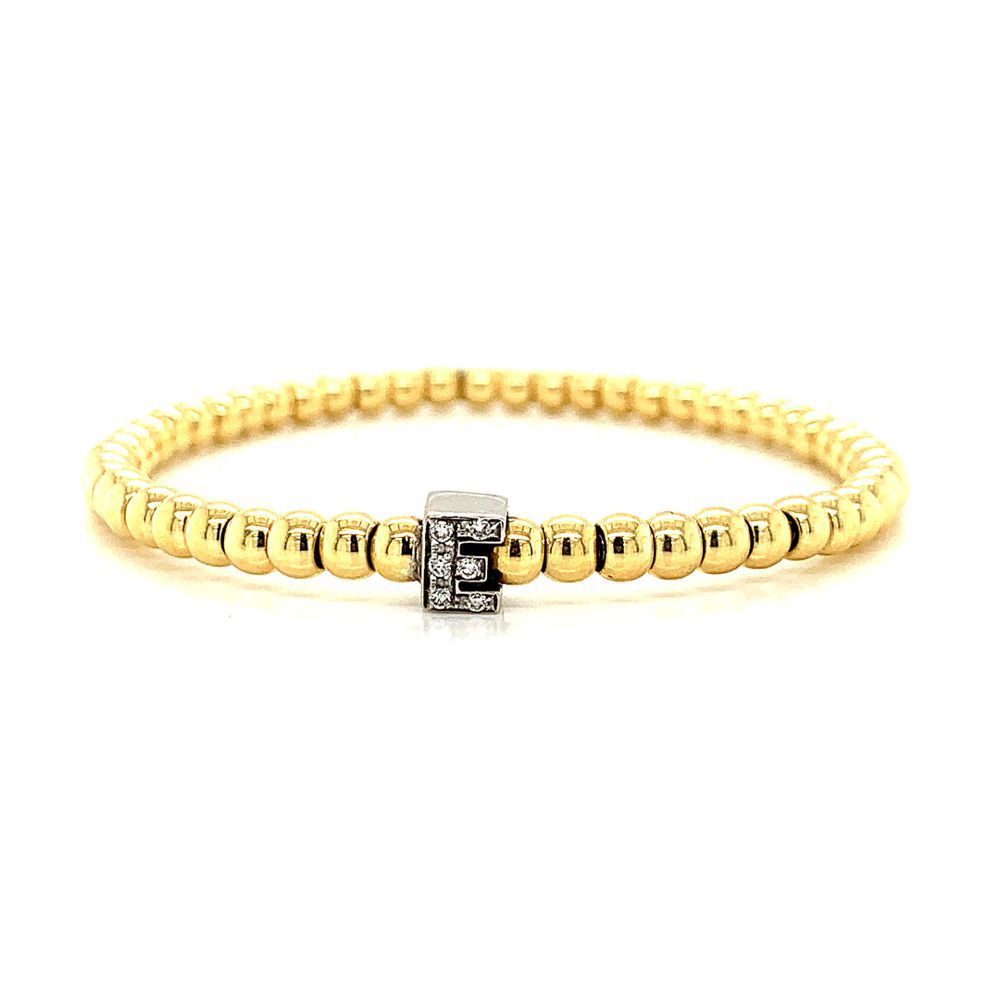 18kt yellow gold diamond initial P bracelet