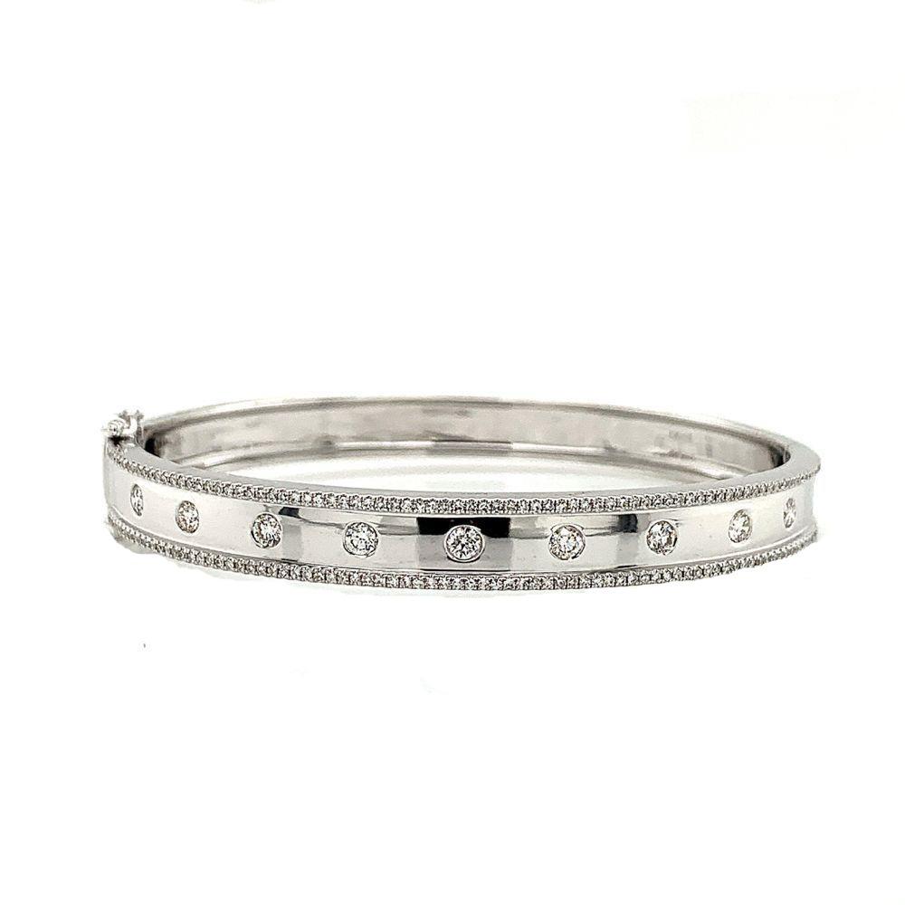 White Gold and Diamond Bangle