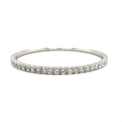 18K White Gold Diamond Bangle Bracelet