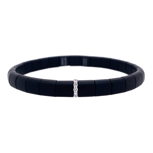 Black Ceramic and Diamond Bracelet