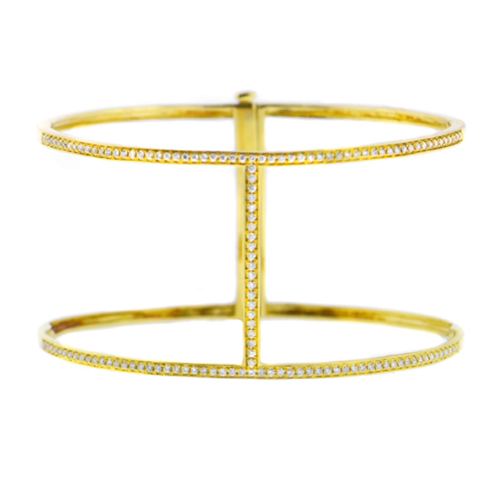 diamond thin cuff bracelet