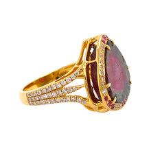 Watermelon Tourmaline and Pink Sapphire Ring