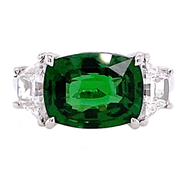 three stone tsavorite ring