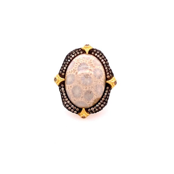 Fossilized Coral Ring