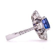 Cushion Cut Sapphire and Diamond Ring