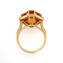 Step cut Citrine Ring