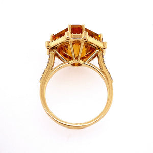 Step cut Citrine Ring