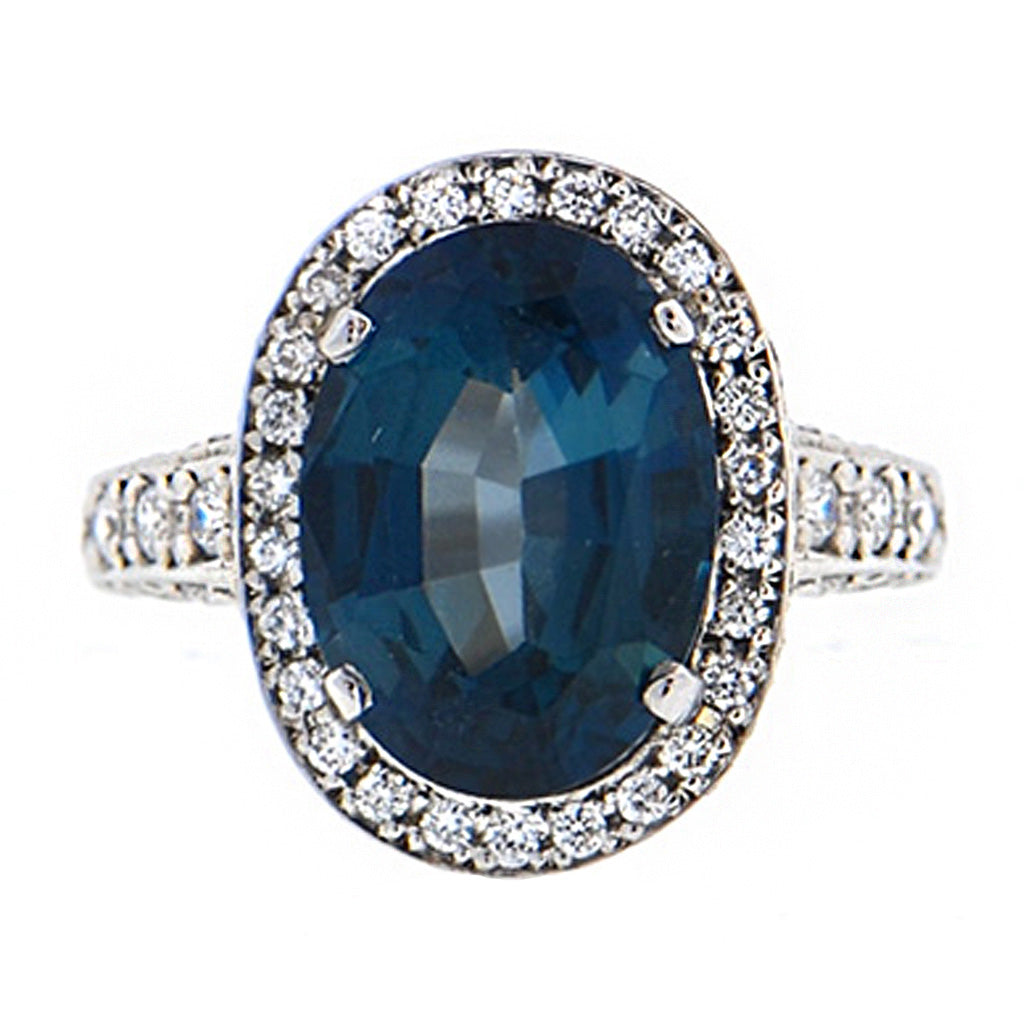 oval london blue topaz ring