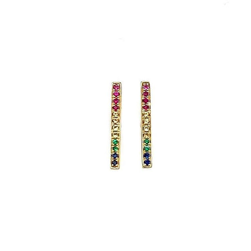 Rainbow Bar Stud Earring