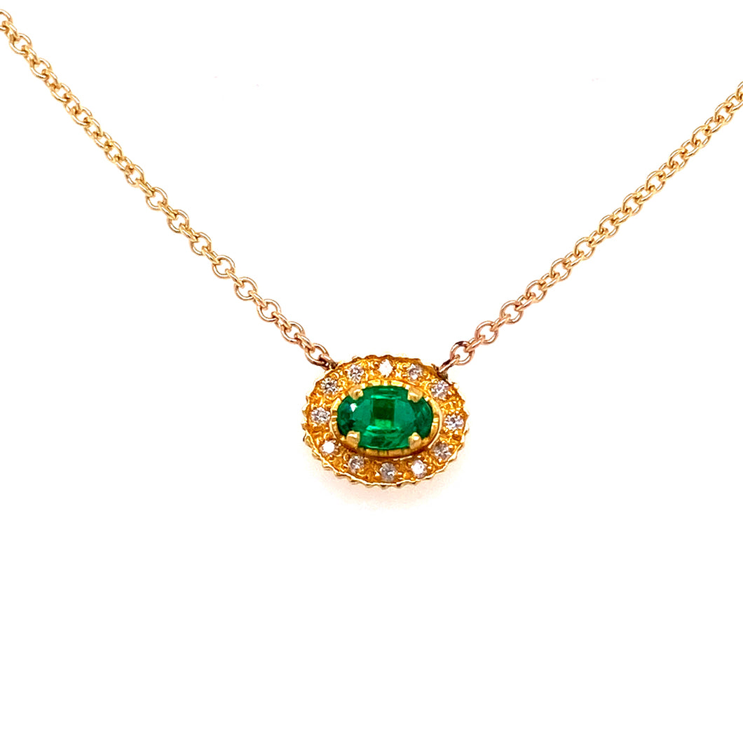 Oval Emerald Necklace