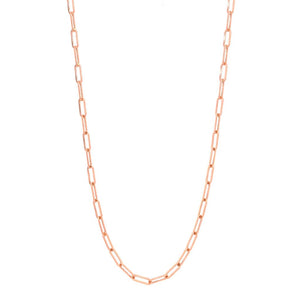 Rose Gold Delicate Paperclip Chain Necklace