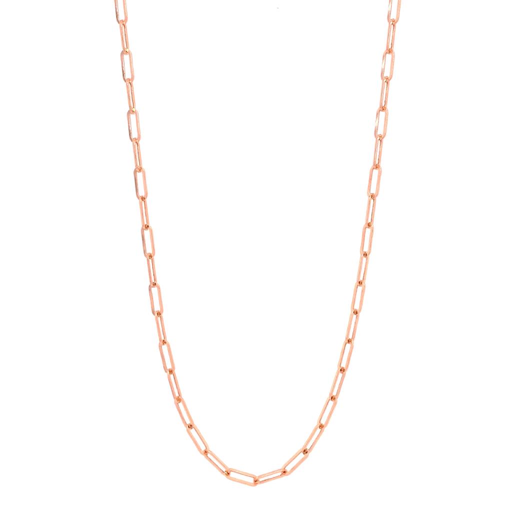 Rose Gold Delicate Paperclip Chain Necklace