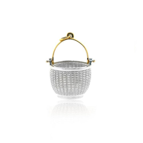 Sterling Silver and 14K Yellow Gold Nantucket Basket Charm