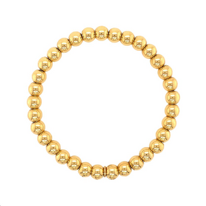 Yellow Gold Bead Stretch Bracelet