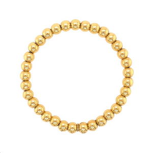 18K Yellow Gold Bead Stretch Bracelet