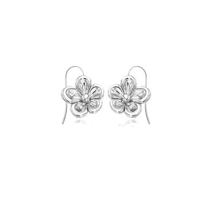 Pansy Flower Drop Earrings