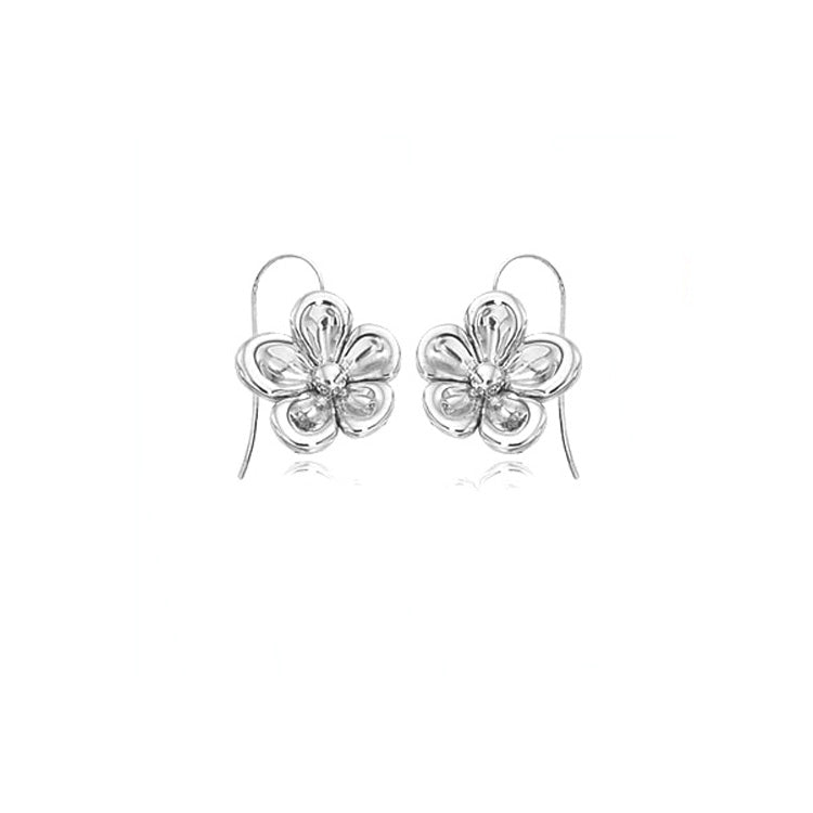 Pansy Flower Drop Earrings