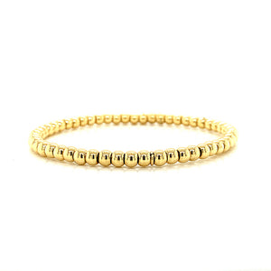 18K Yellow Gold Bead Stretch Bracelet