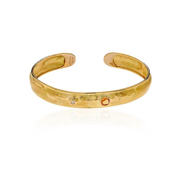 Thin Hammered Gold Bangle