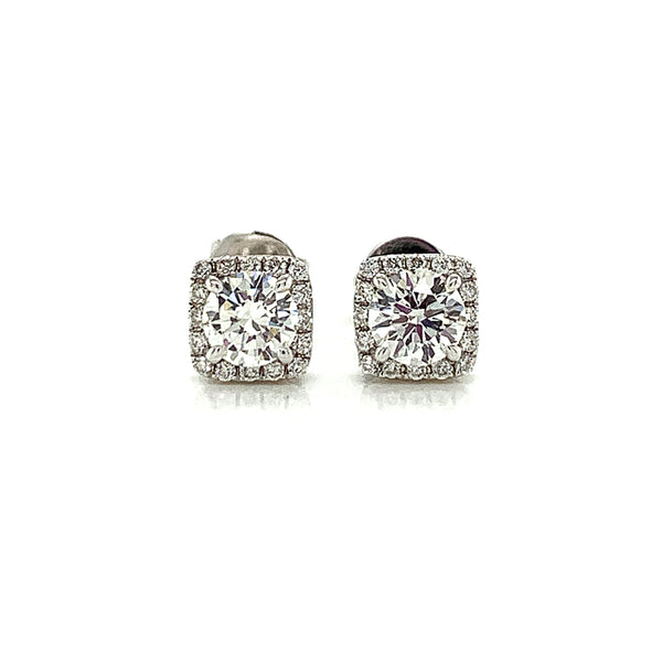 Diamond Halo Stud Earrings