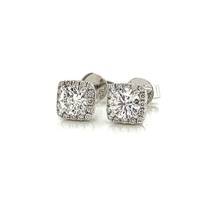 Diamond Halo Stud Earrings