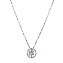 Round Diamond Pendant Necklace with Halo