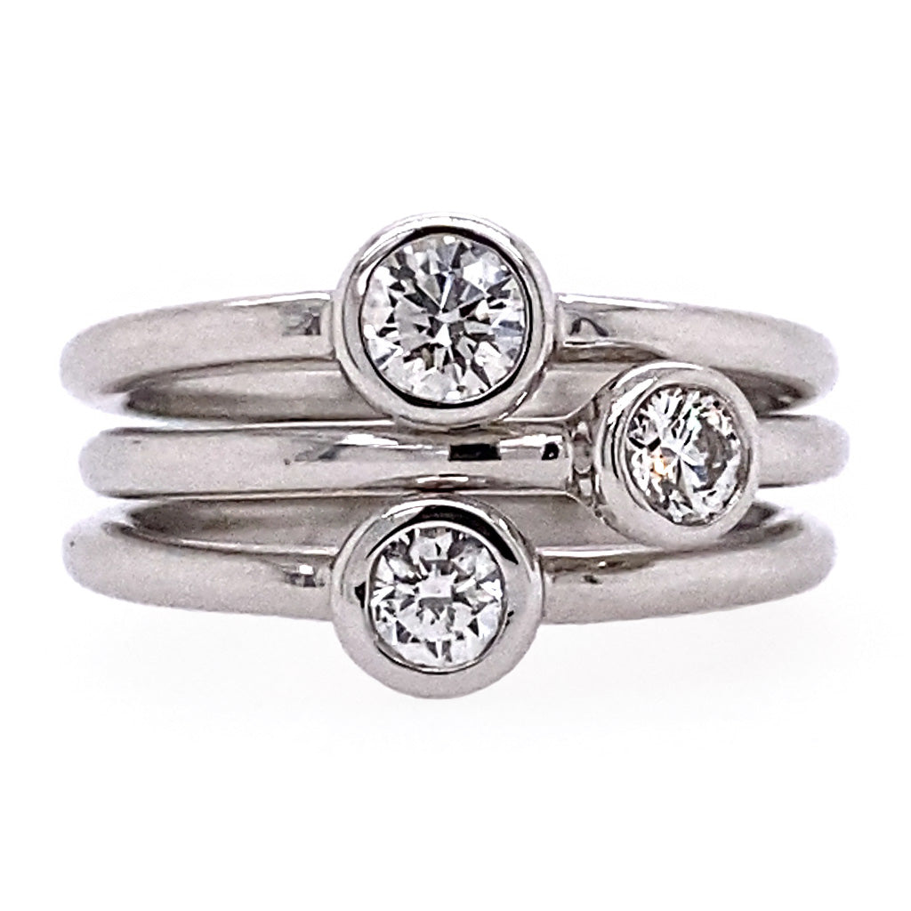 Set of 3 Diamond Bezel Rings