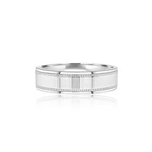 Men's high polish milgrain edge wedding band