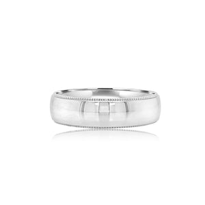 Men's milgrain edge wedding band