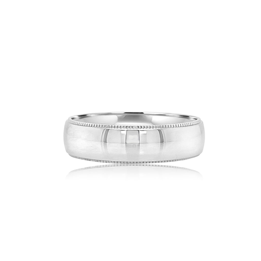 Men's milgrain edge wedding band