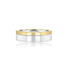 Men's high polish two tone wedding band