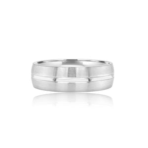 Men's matte finish and shiny wedding band