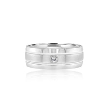 Men's wide single diamond band