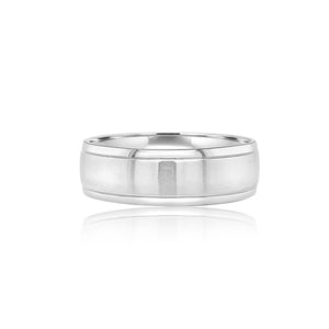 Men's matte finish and shiny wedding band