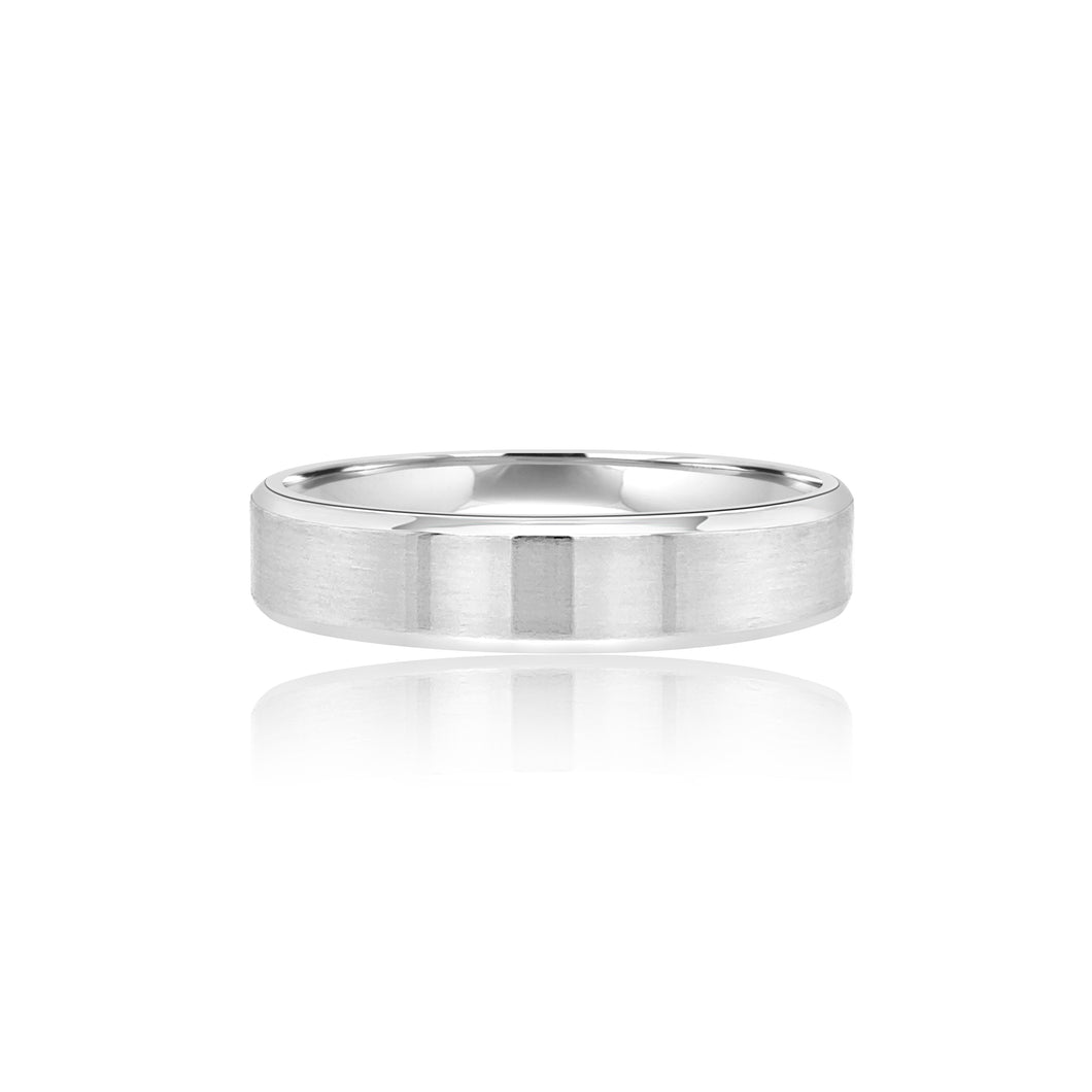 Men's flat matte finish and shiny wedding band