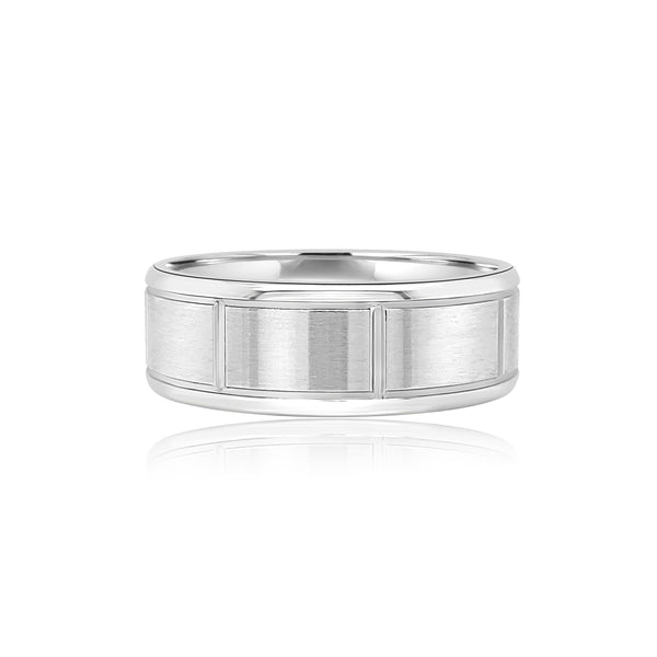 Men's flat matte finish and shiny wedding band