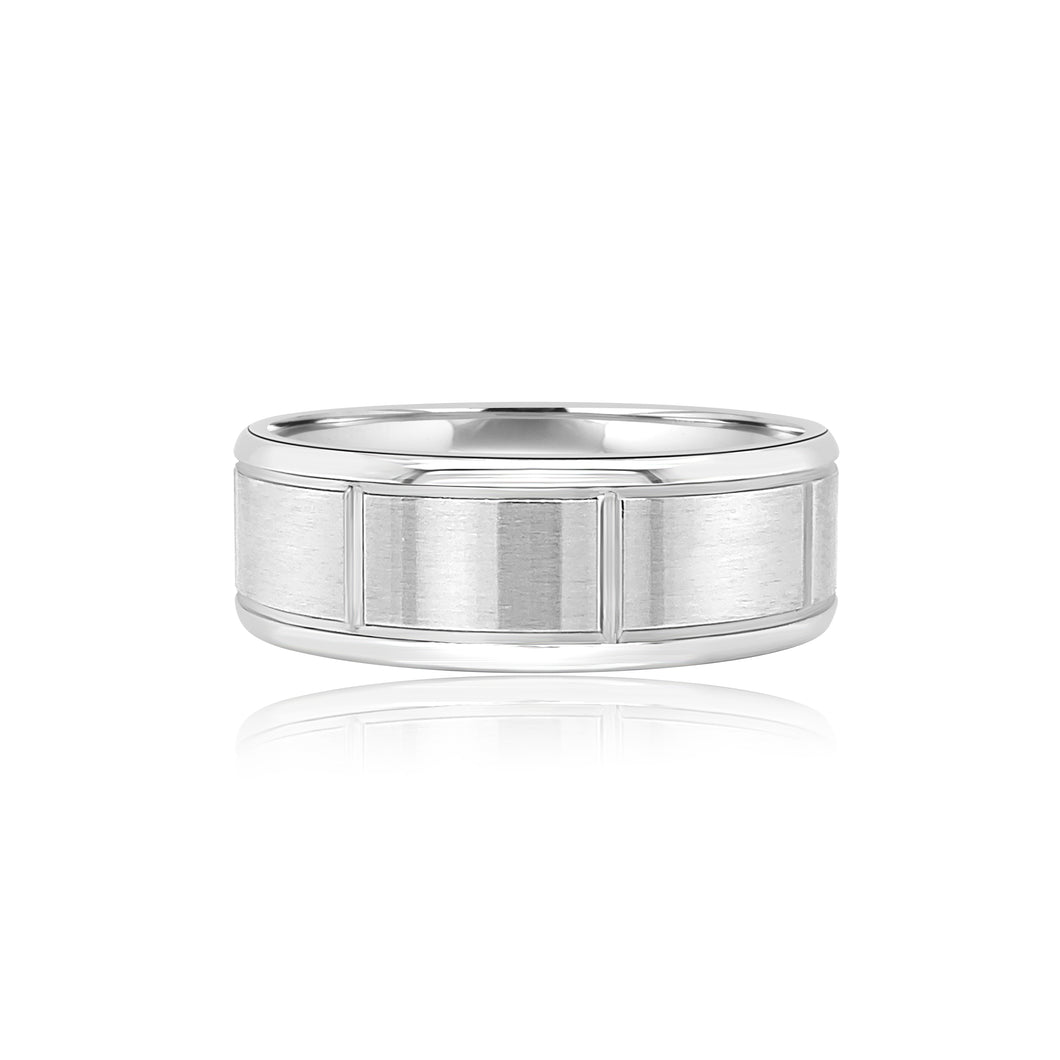 Men's flat matte finish and shiny wedding band