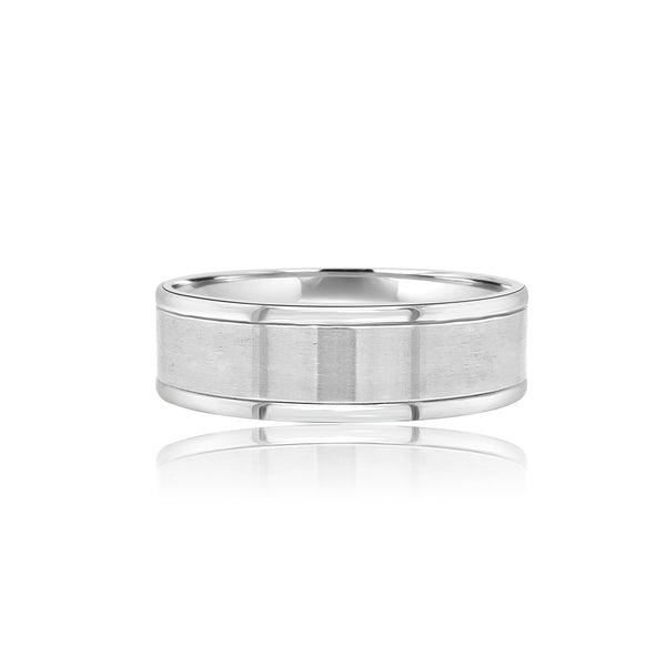 Men's flat matte finish and shiny wedding band