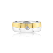 Men's two tone diamond wedding band