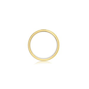 Men's two tone shiny flat wedding band