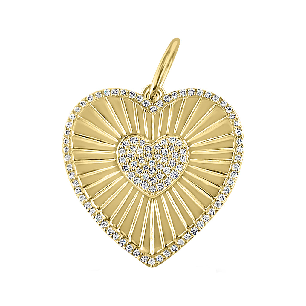 Fluted Heart Charm