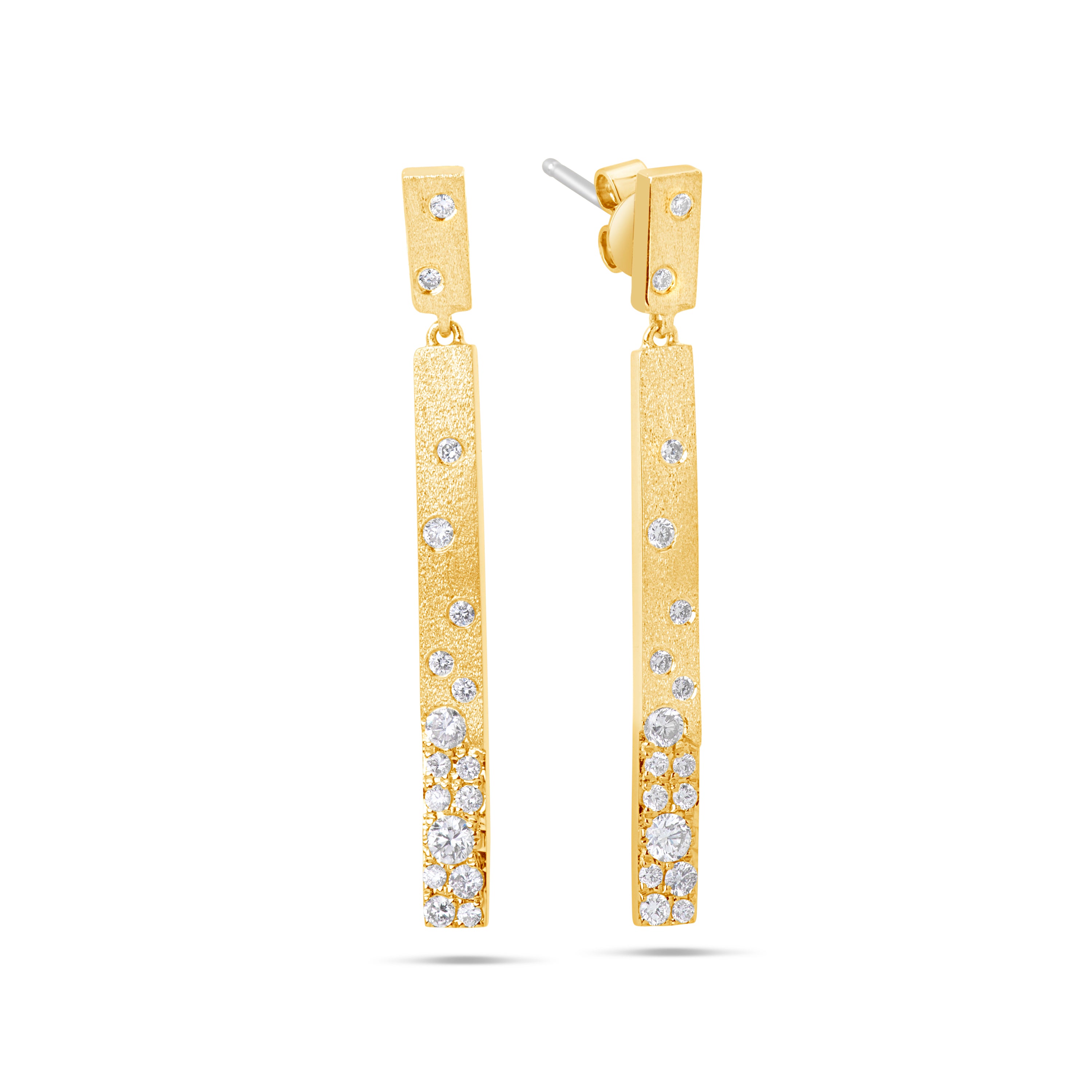 Scattered Diamond Bar Earring