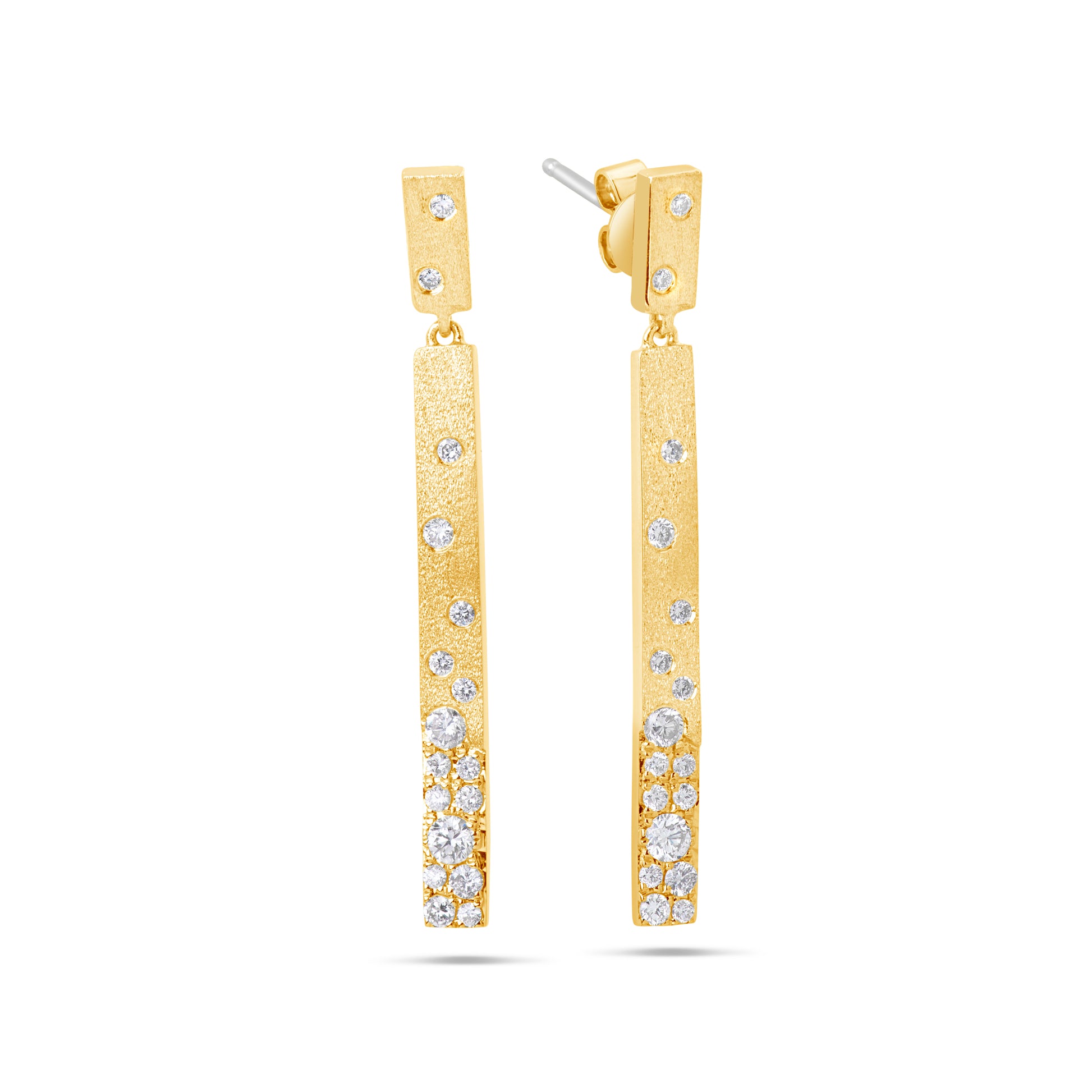 Scattered Diamond Bar Earring
