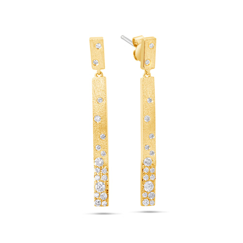 Scattered Diamond Bar Earring