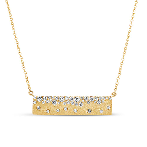 Scattered Diamond Bar Necklace