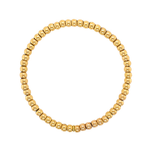 18K Yellow Gold Bead Stretch Bracelet