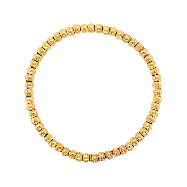 18K Yellow Gold Bead Stretch Bracelet