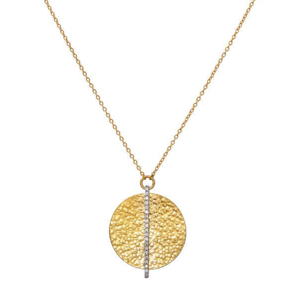 Hammered Disc Necklace